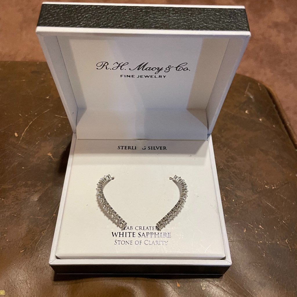 Sterling Silver White Sapphire Large Earrings